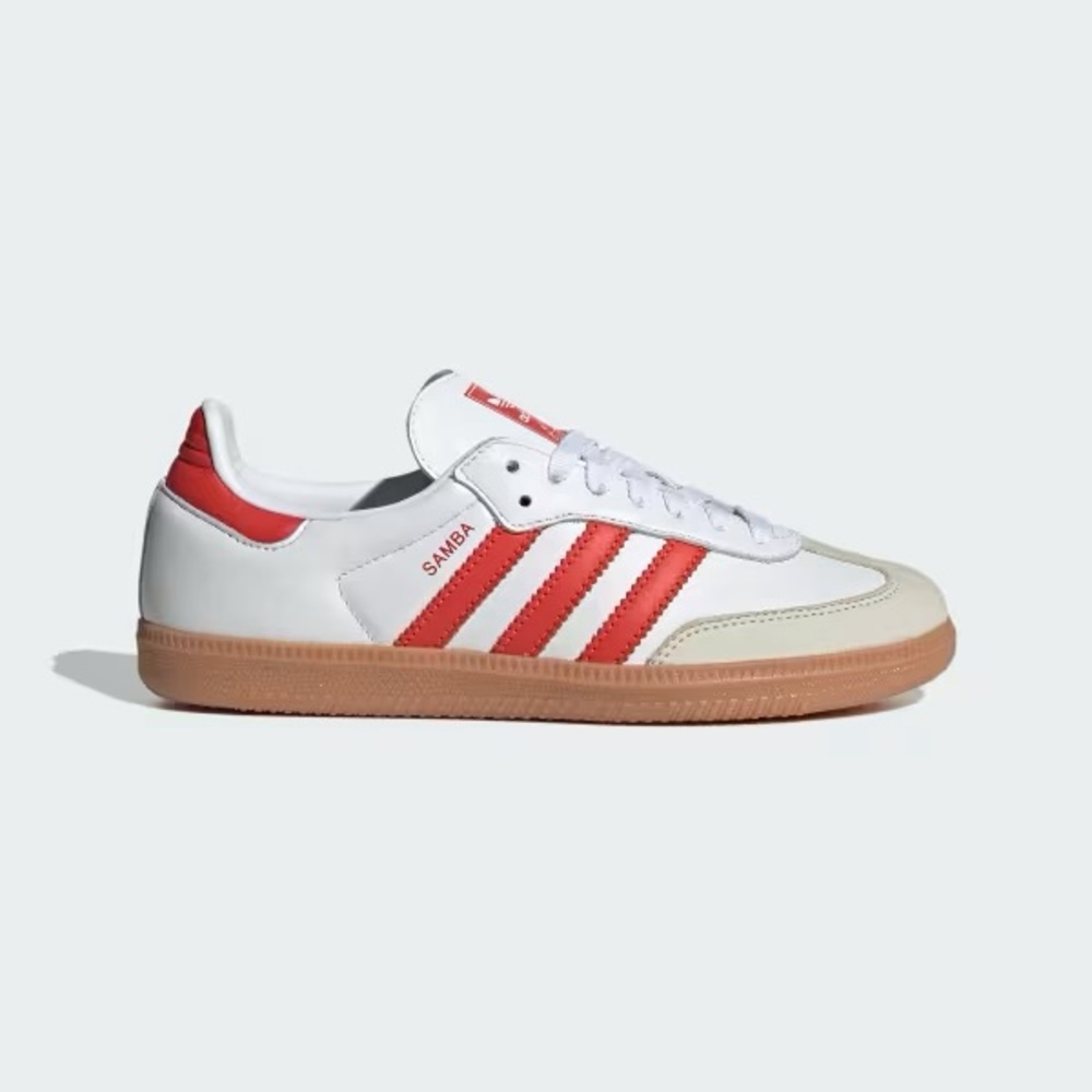 Adidas Samba OG women’s size 8.5 in white, red and gum sole